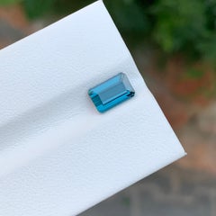 1,45 Karat natürlicher loser Indicolith Turmalin Smaragd Form Edelstein für Ring