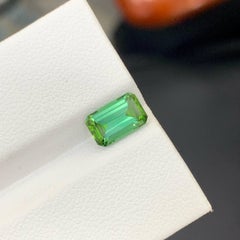 1.45 Carat Natural Loose Light Green Tourmaline Emerald Cut Afghan Gemstone