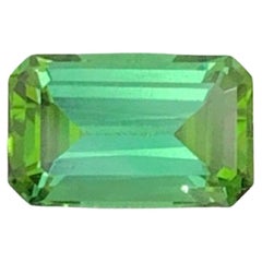 1.45 Carat Natural Loose Light Green Tourmaline Emerald Cut Afghan Gemstone (pierre précieuse afghane)