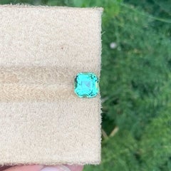 1.45 Carat Natural Loose Mint Green Tourmaline Cushion Cut Afghan Gemstone