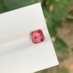1.45 Carat Natural Loose Peach Pink Tourmaline Square Shape Gemstone