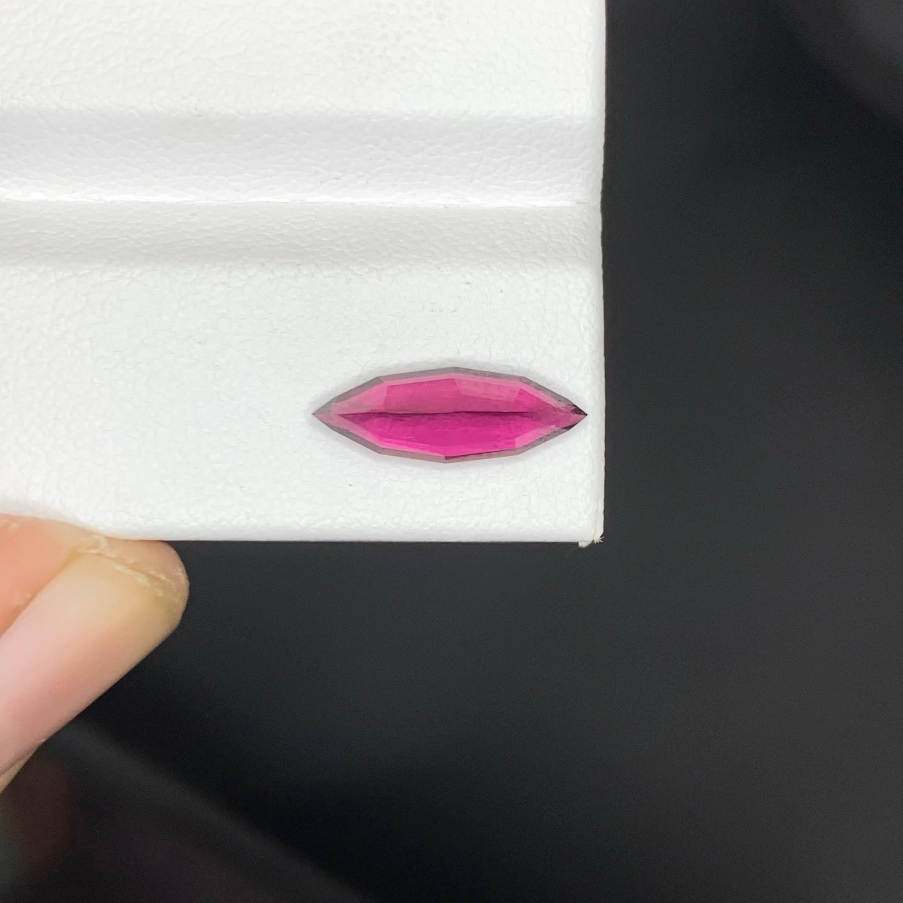 1.45 Carat Natural Loose Quality Rubelite Tourmaline Marquise Cut Afghan Gem For Sale 2