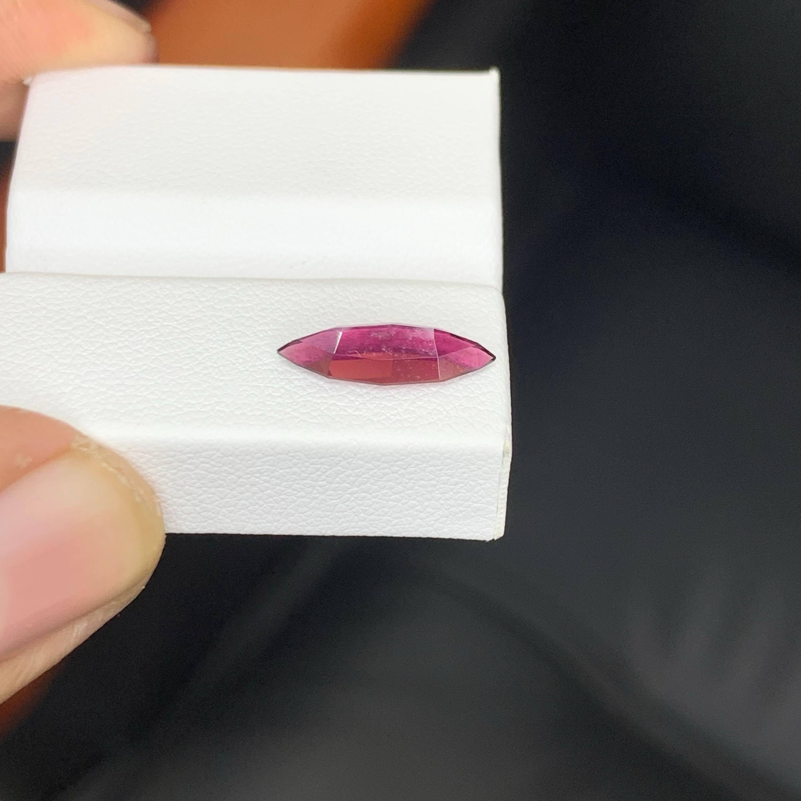 1.45 Carat Natural Loose Quality Rubelite Tourmaline Marquise Cut Afghan Gem For Sale 3
