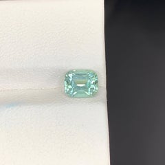 1.45 Carat Natural Loose Sea Foam Color Tourmaline Cushion Cut Afghan Gemstone