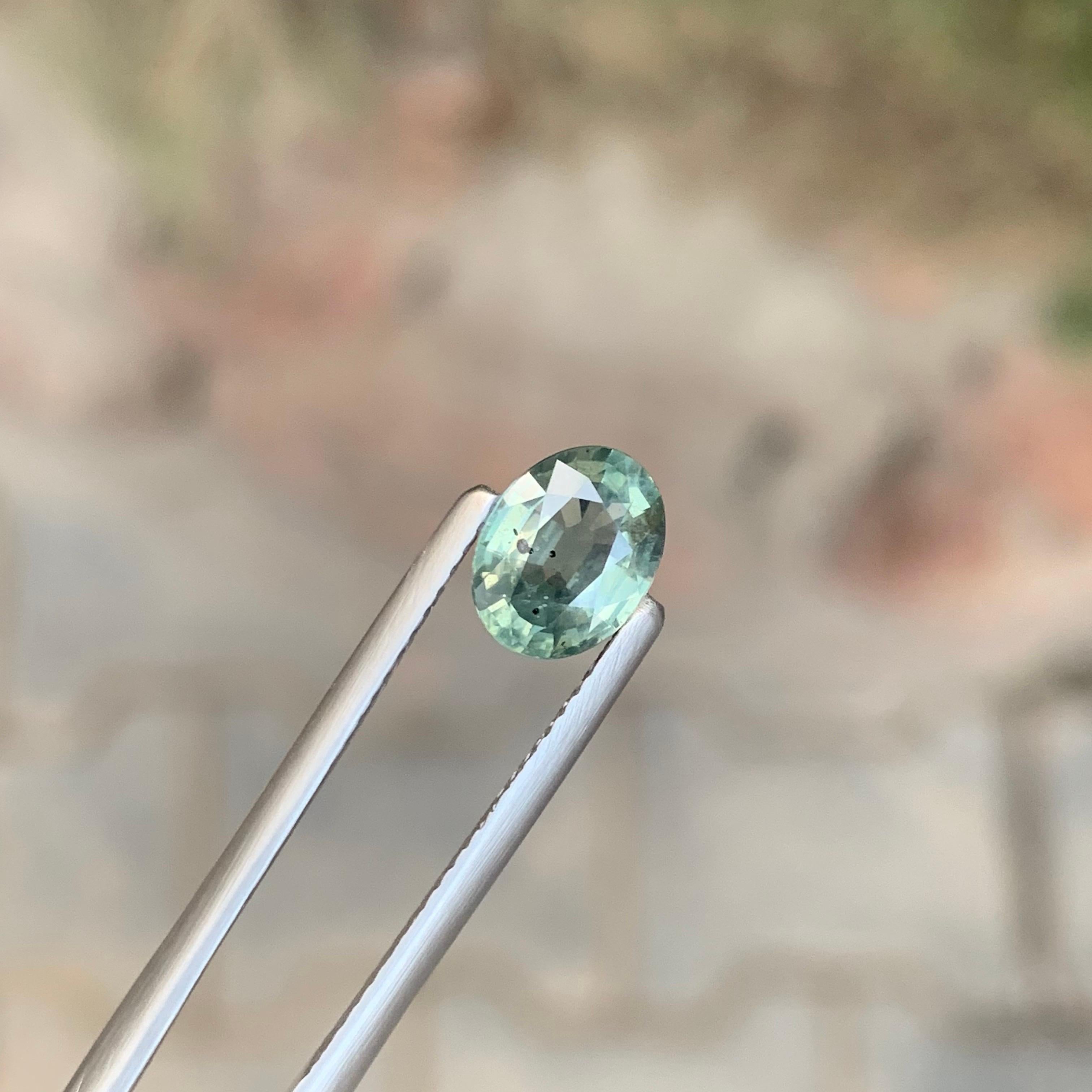 1.45 Carat Natural Loose Teal Sapphire Oval Shape Gemstone (Saphir sarcelle en vrac de forme ovale) en vente 4