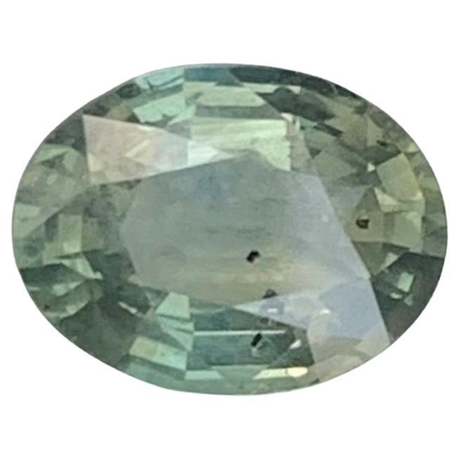 Gemma di forma ovale da 1,45 carati di zaffiro verde acqua naturale sfuso