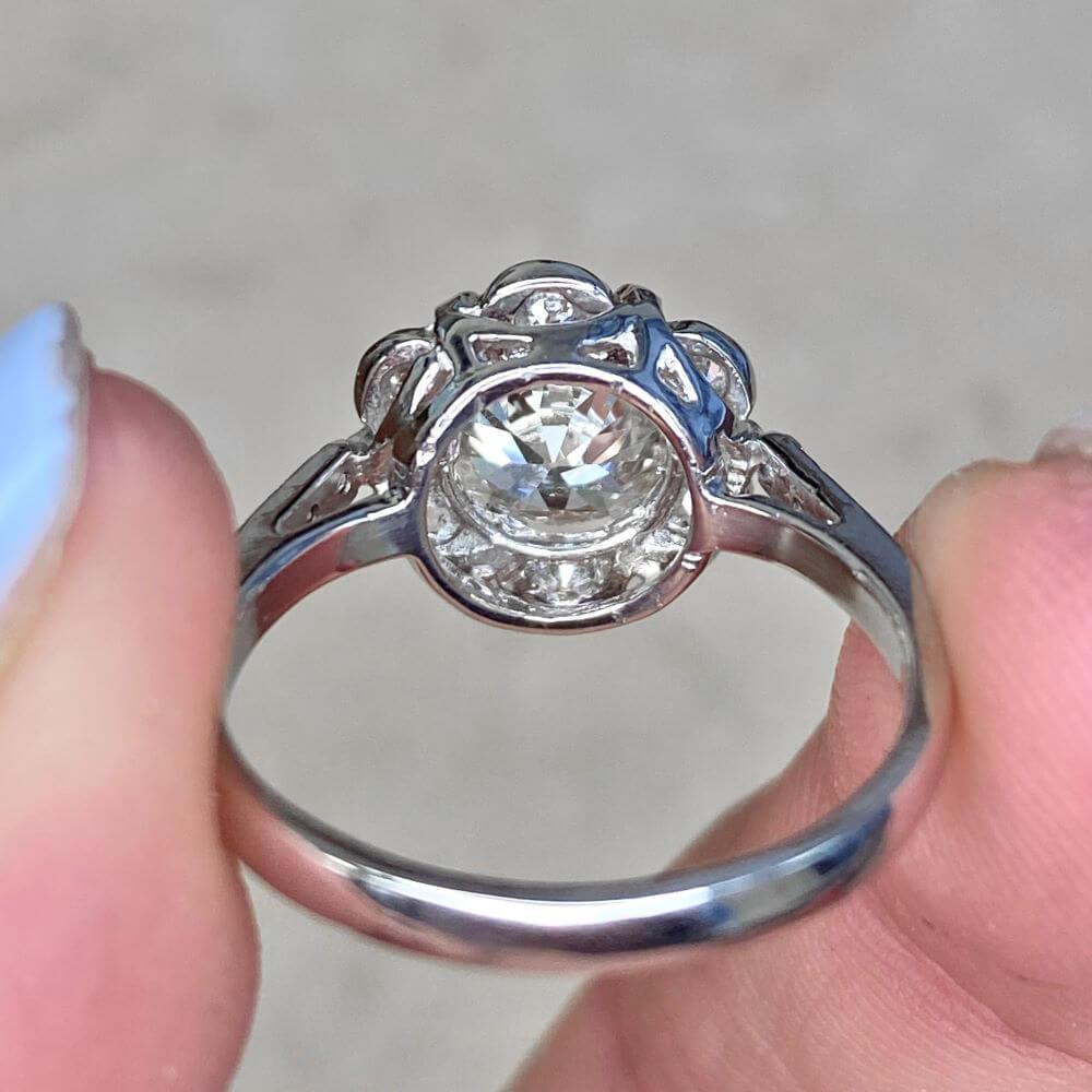 1.45 Carat Old Euro-Cut Diamond Engagement Ring, Platinum For Sale 6