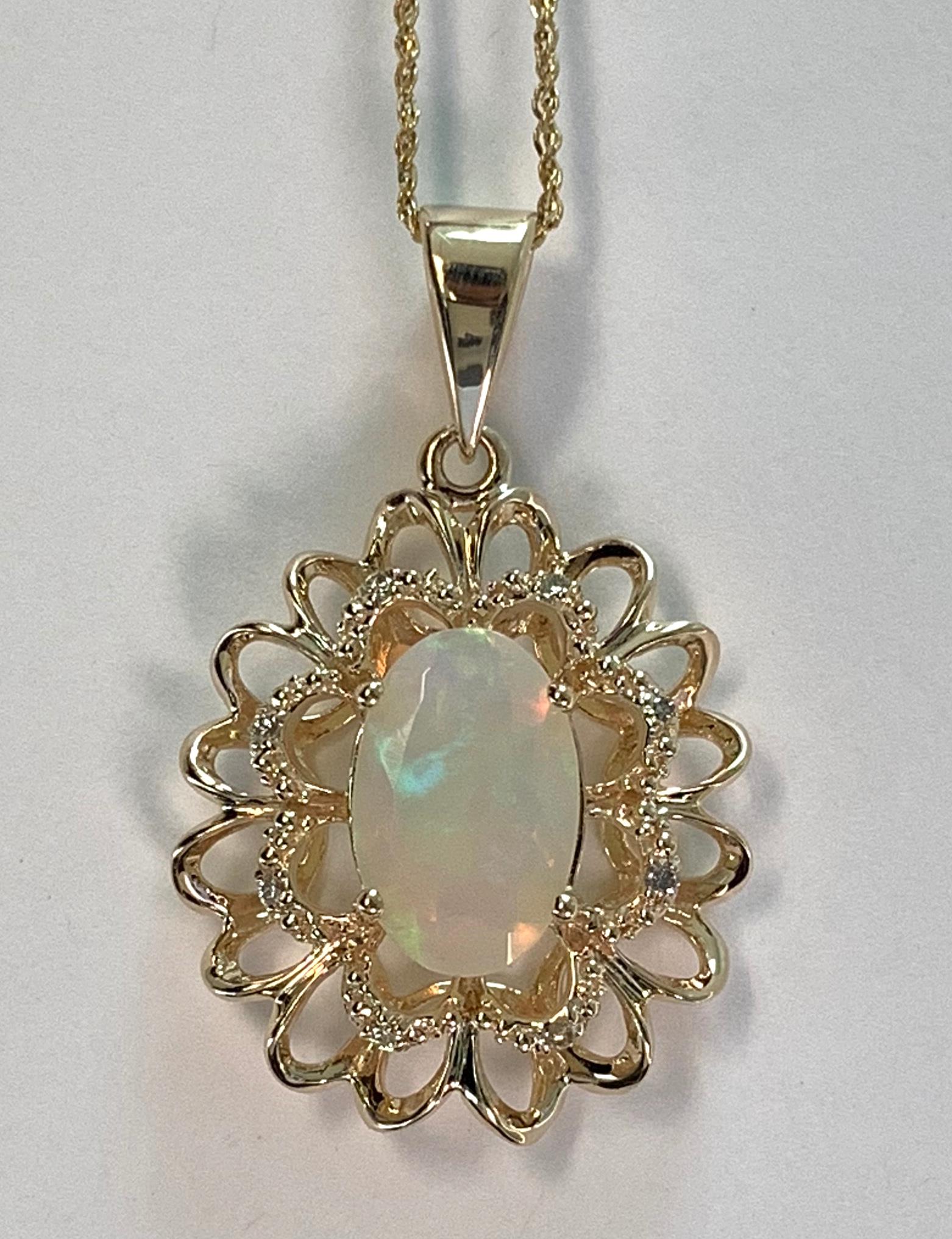 opal sunflower necklace