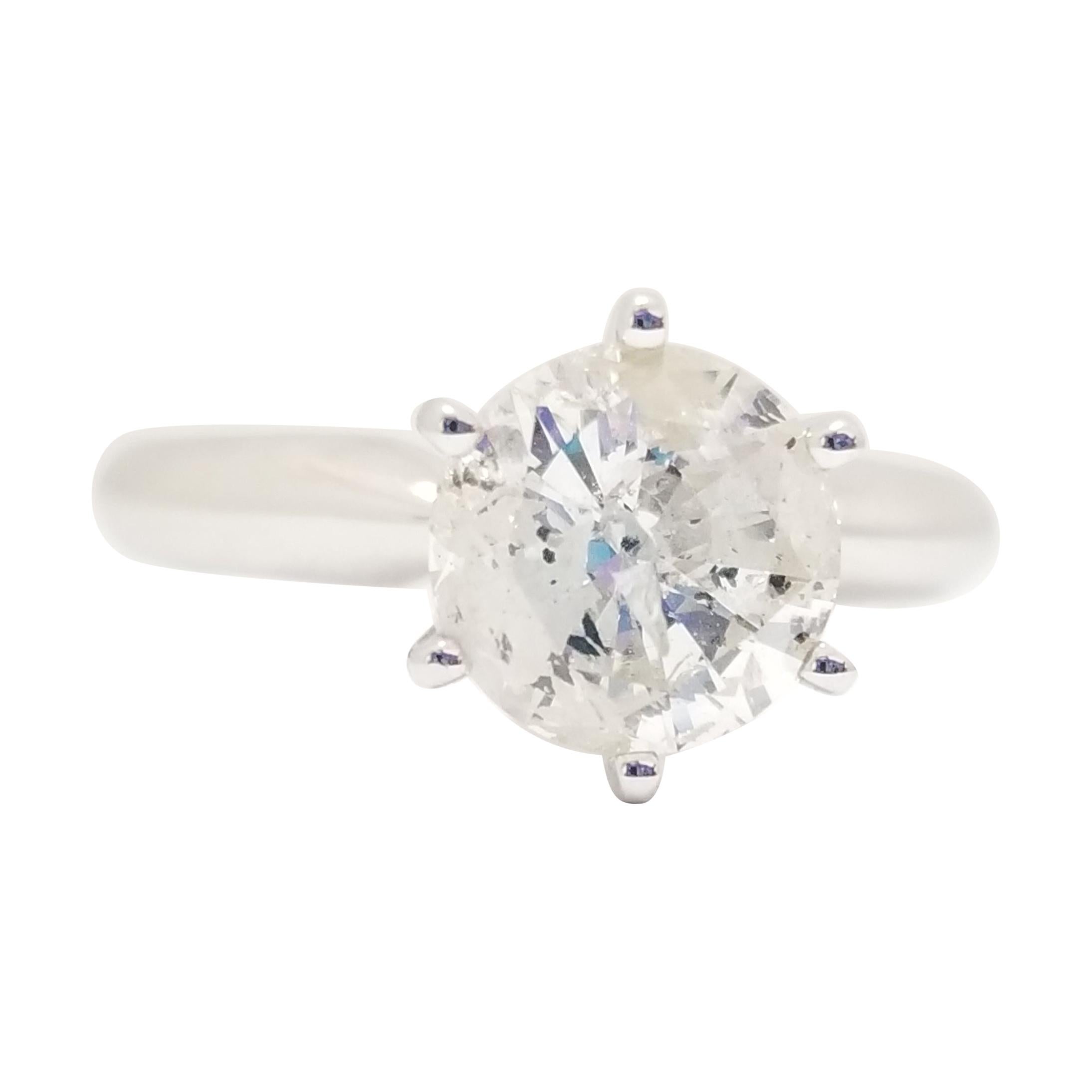 1.45 Carat Round Brilliant Diamond White Gold Ring 14k