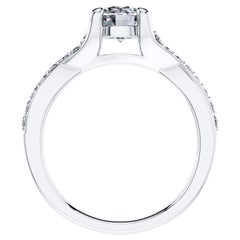 1.45 Carat Round Diamond Twisted 18 Karat White Gold 4 Prong Engagement Ring
