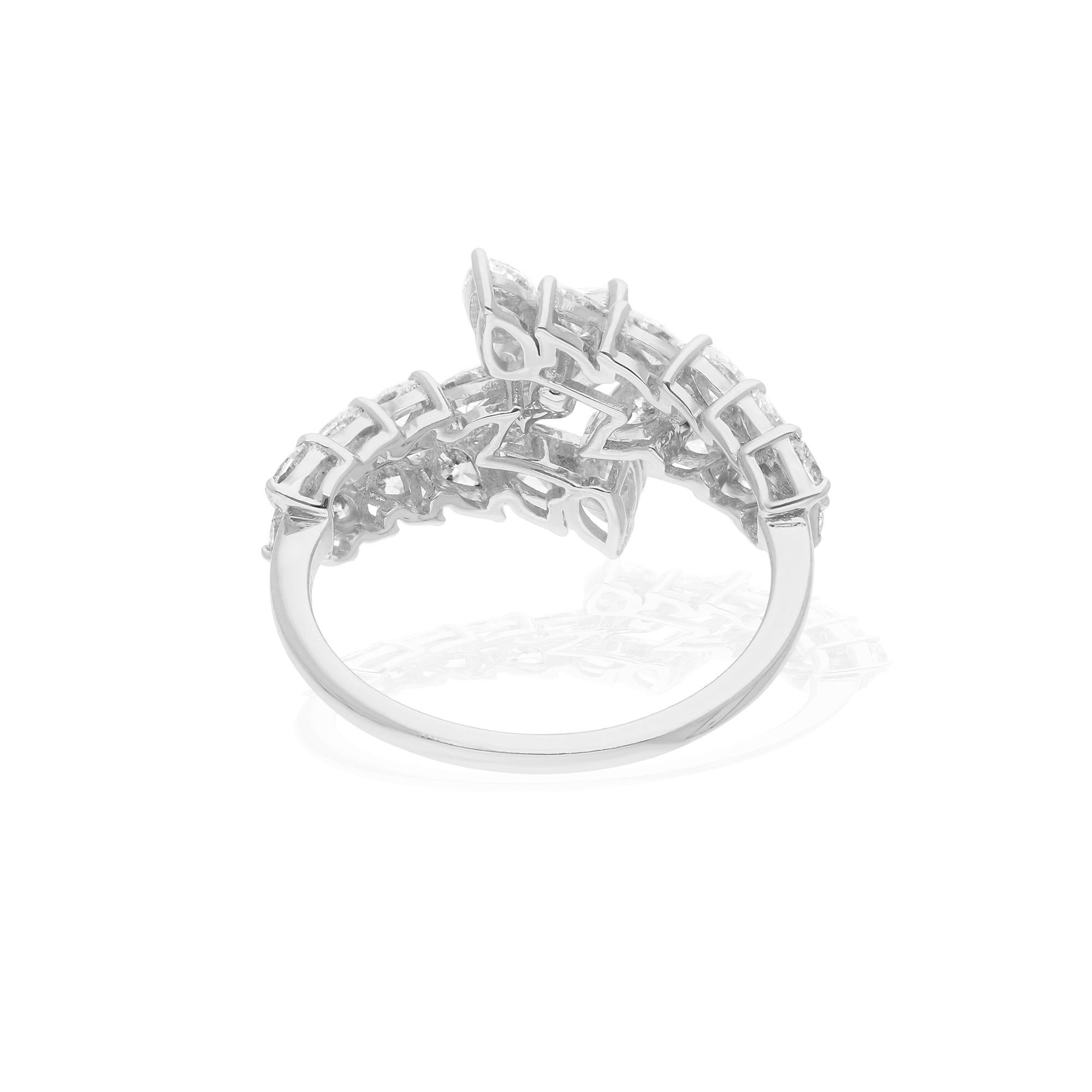 Modern 1.45 Carat SI Clarity HI Color Diamond Cluster Ring 18 Karat White Gold Jewelry For Sale