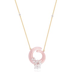 1.45 Carat SI Clarity HI Color Diamond Pendant Fine Necklace Solid 18k Rose Gold
