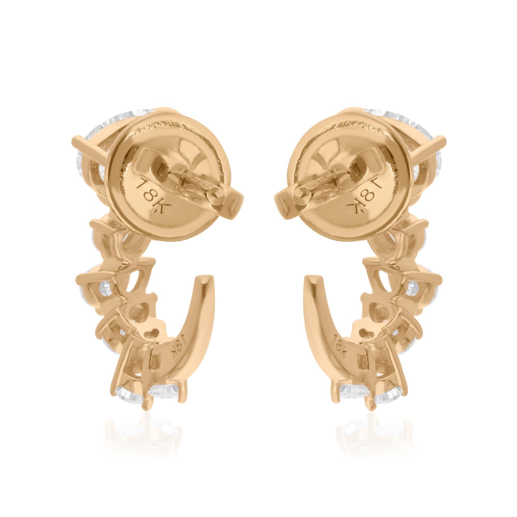 1.45 Carat SI/H Diamant taille poire Brilliante Boucles d'oreilles or jaune 14 carats Neuf - En vente à Diera, Dubai