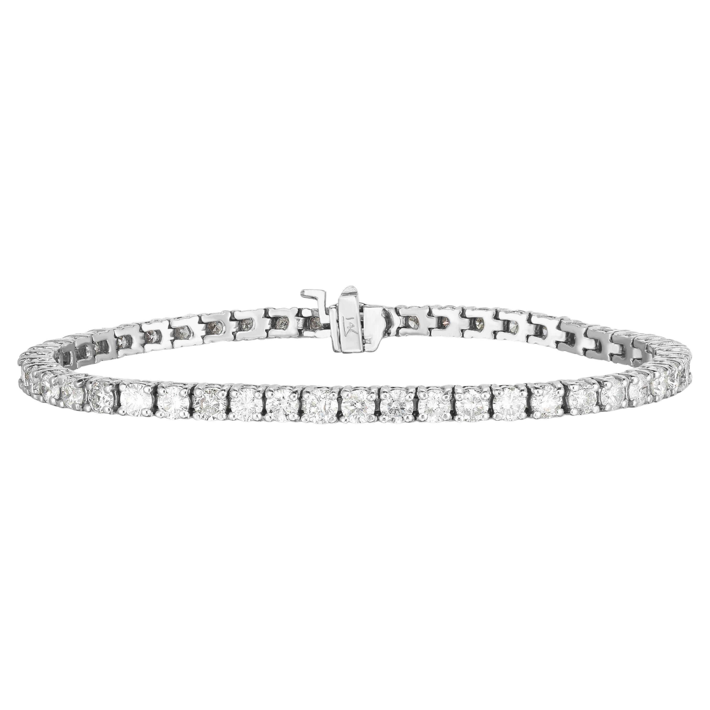 Women's or Men's 14.5 Carat Tennis Bracelet For Sale