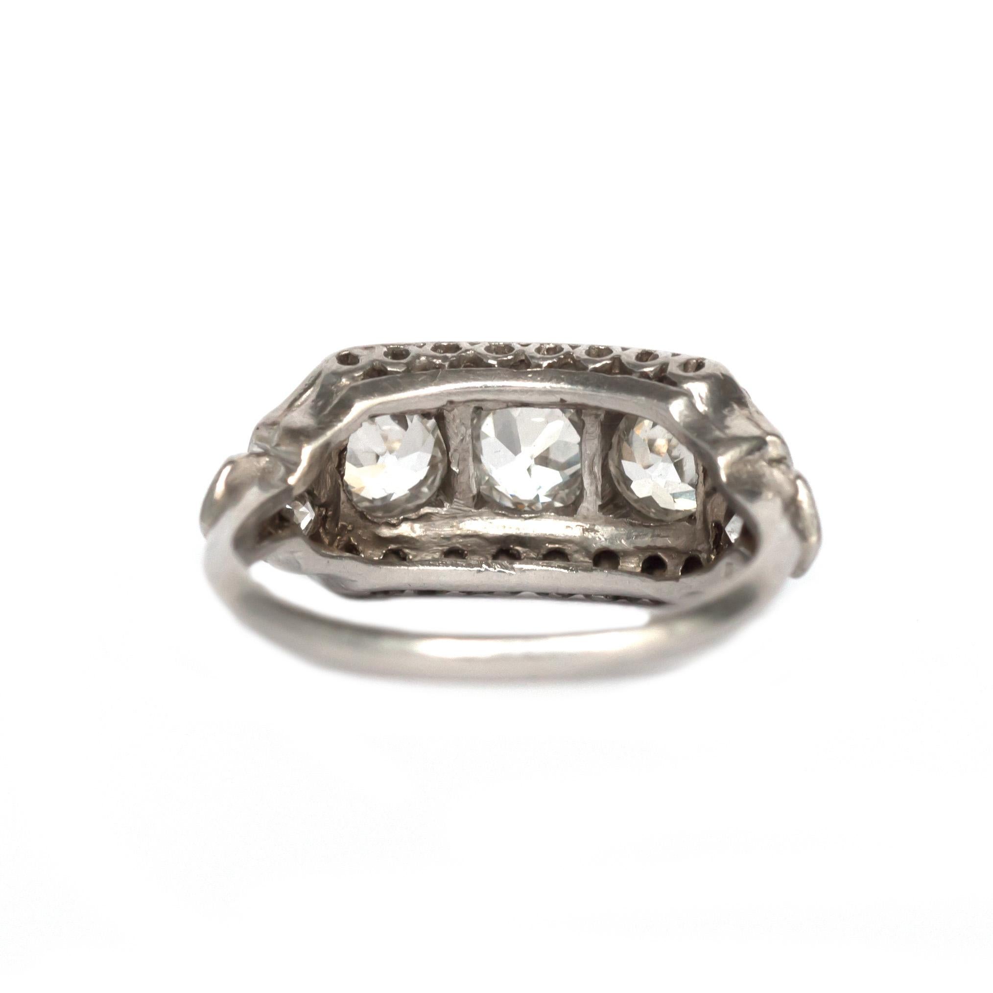 1.45 Carat Total Weight Diamond Platinum Engagement Ring In Good Condition In Atlanta, GA