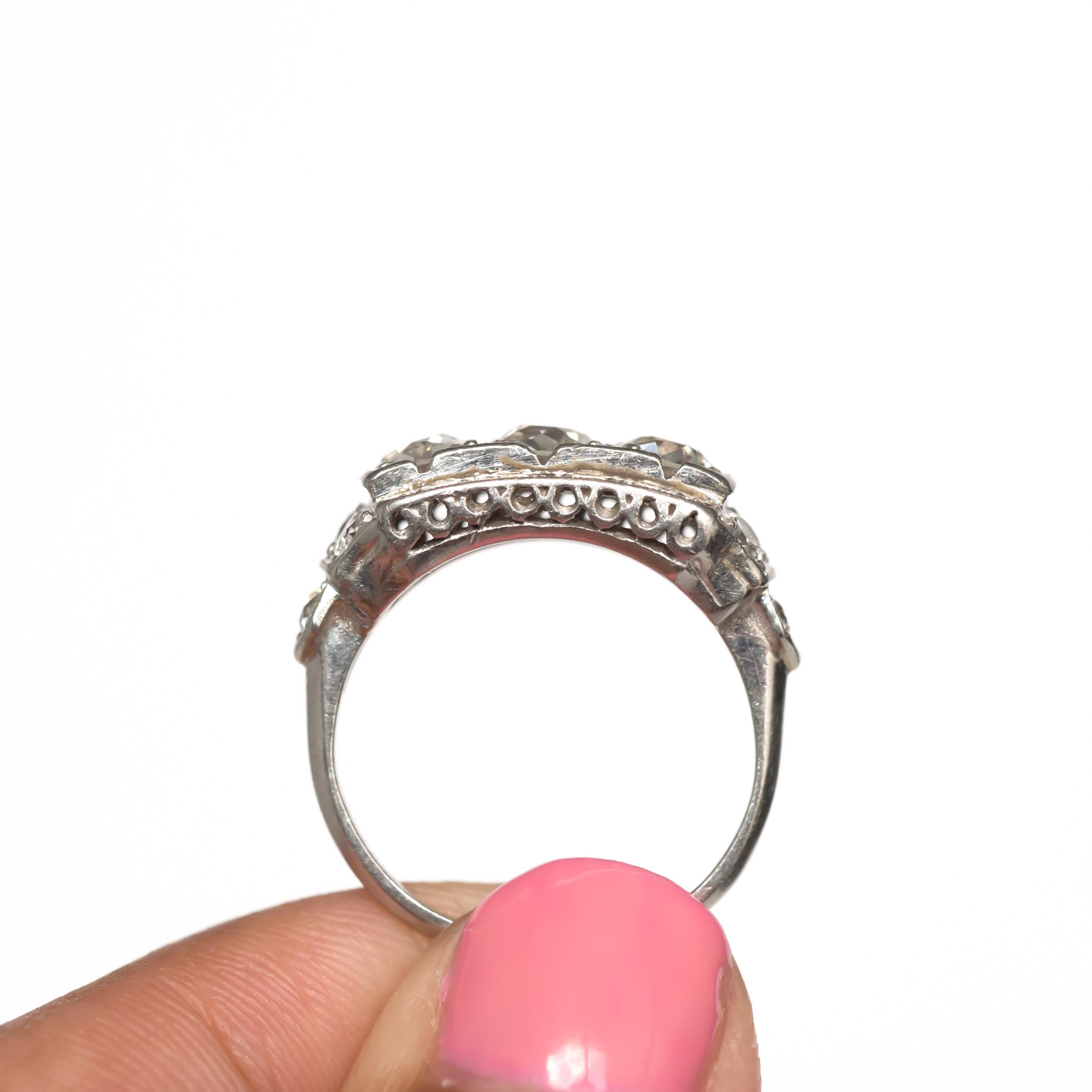 1.45 Carat Total Weight Diamond Platinum Engagement Ring 1