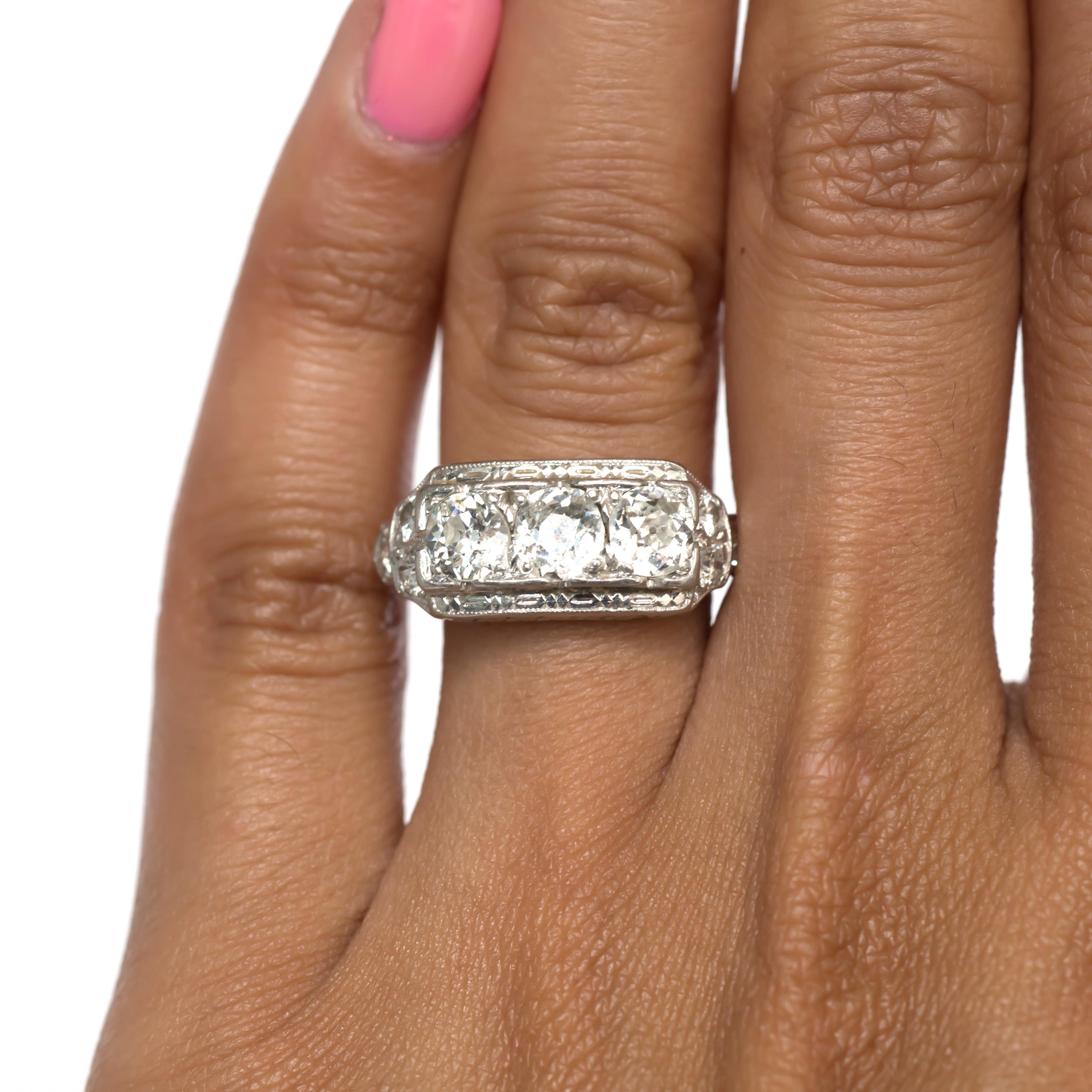 1.45 Carat Total Weight Diamond Platinum Engagement Ring 2