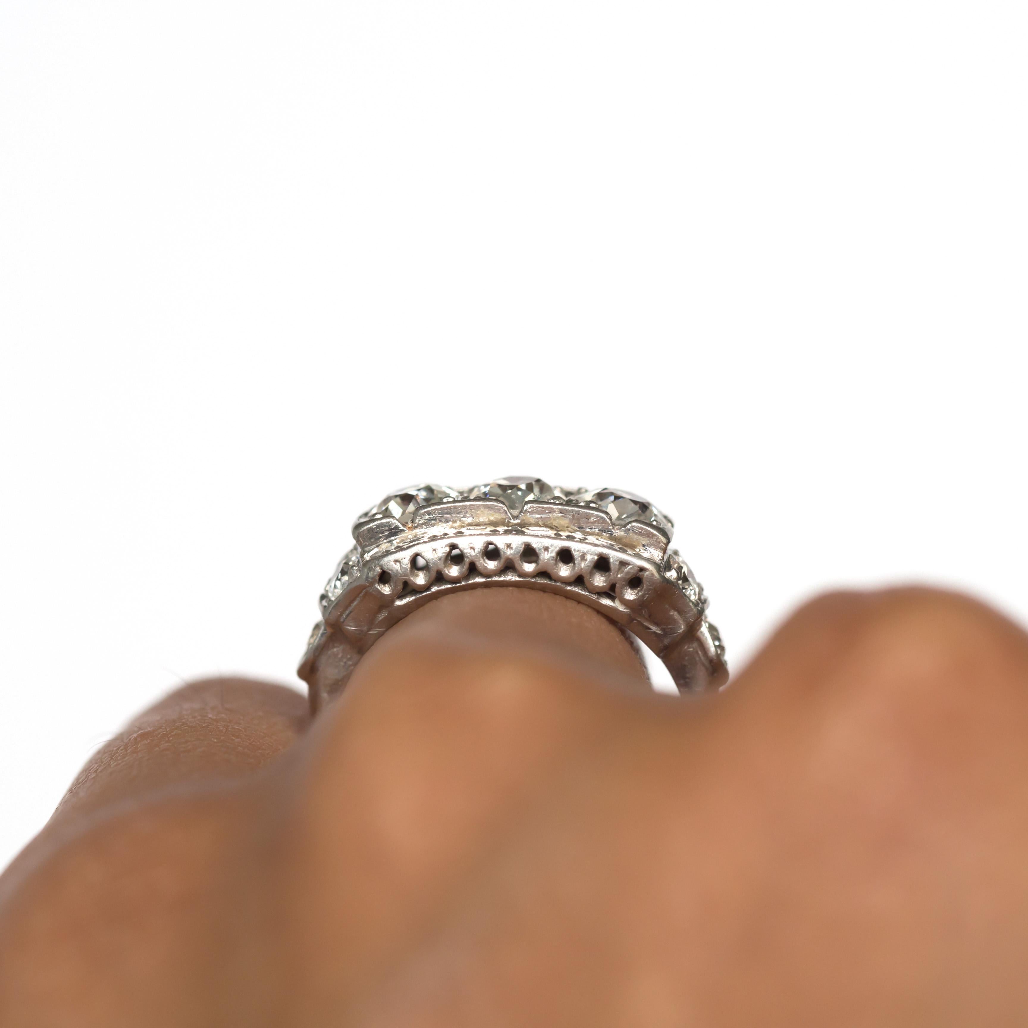 1.45 Carat Total Weight Diamond Platinum Engagement Ring 4