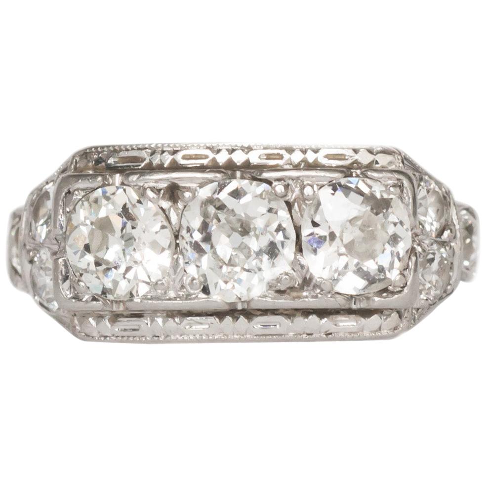 1.45 Carat Total Weight Diamond Platinum Engagement Ring