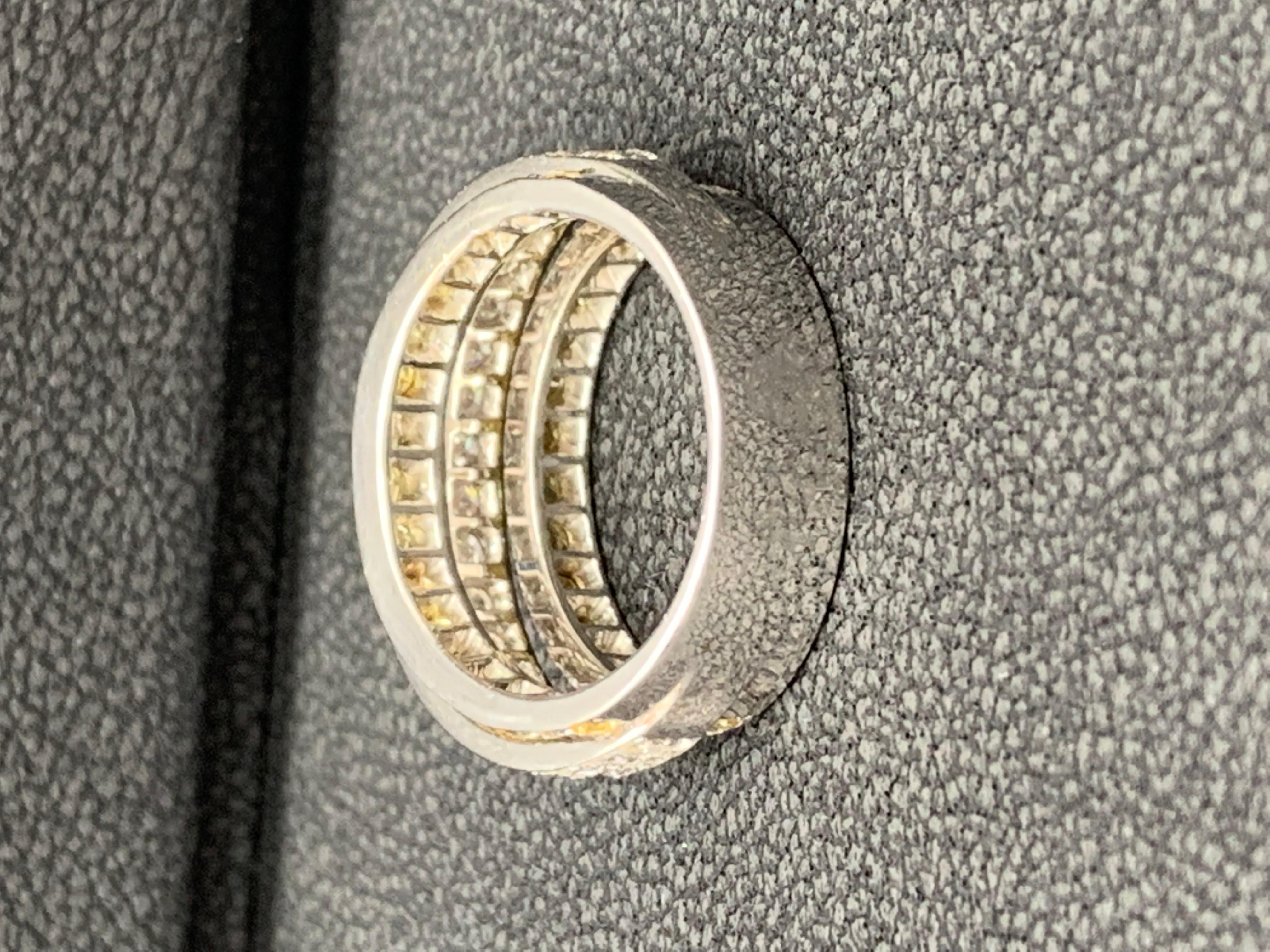 1,45 Karat Gelber Saphir und Diamant Mode-Ring aus 18 Karat Weißgold (Rundschliff) im Angebot