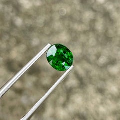 1.45 carats Green Tsavorite Garnet Stone Oval Cut Kenyan Gemstone
