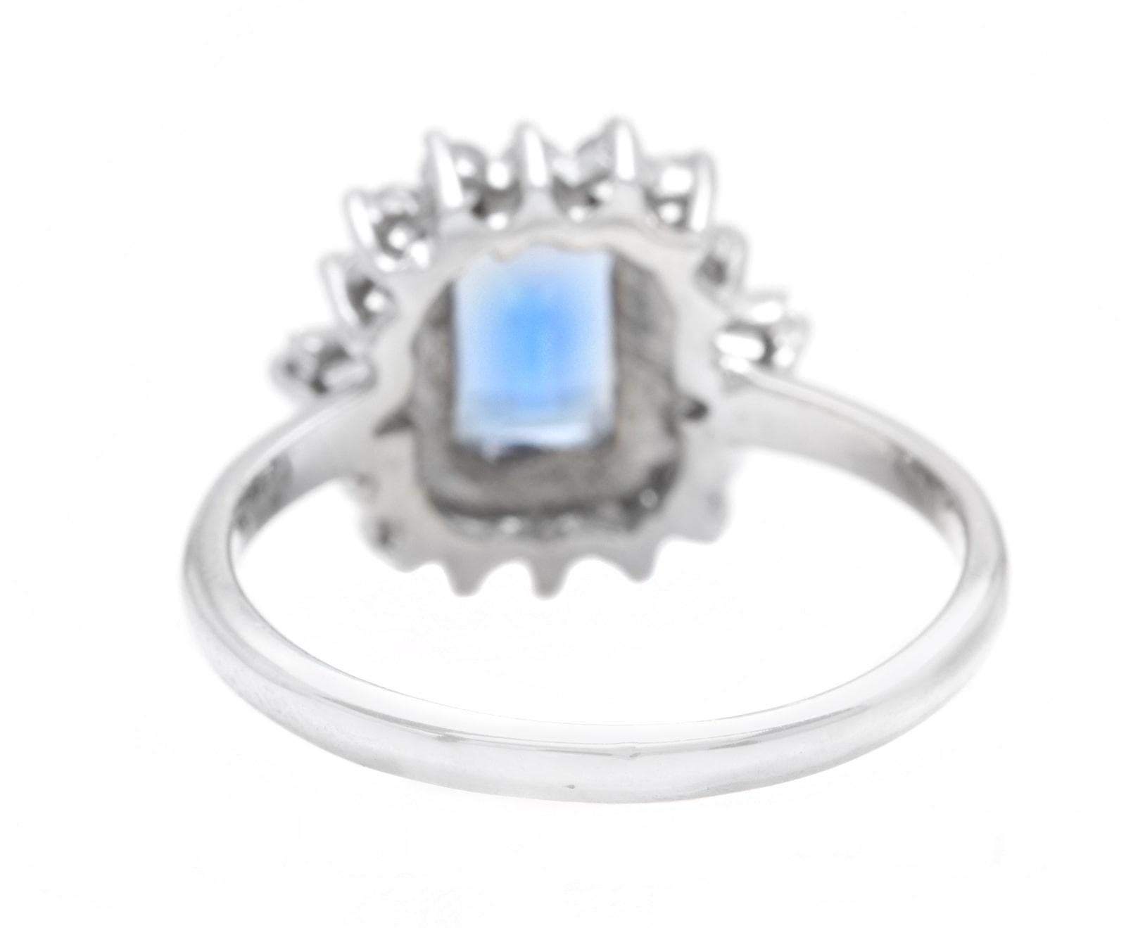 1,45 Karat natürlicher Tansanit und Diamant 14K massiver Weißgold Ring im Zustand „Neu“ im Angebot in Los Angeles, CA