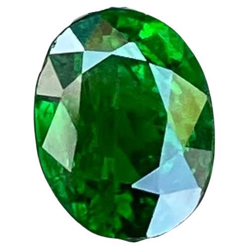 1.45 Carats Rich Green Tsavorite Garnet Oval Cut Natural Gemstone From Kenya For Sale