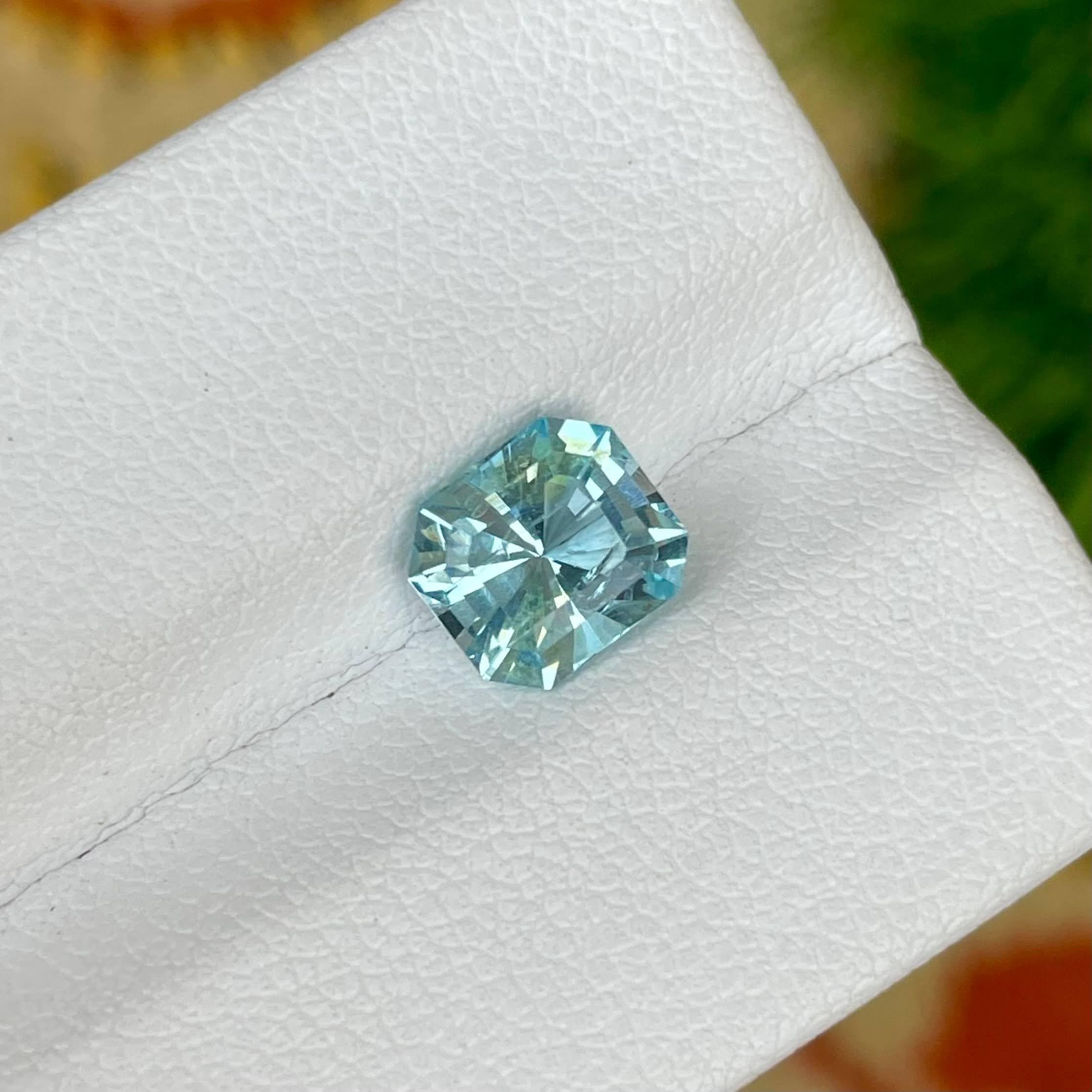 1,45 Karat meerblauer Aquamarin im Präzisionsschliff Natürlicher nigerianischer Edelstein für Damen oder Herren im Angebot