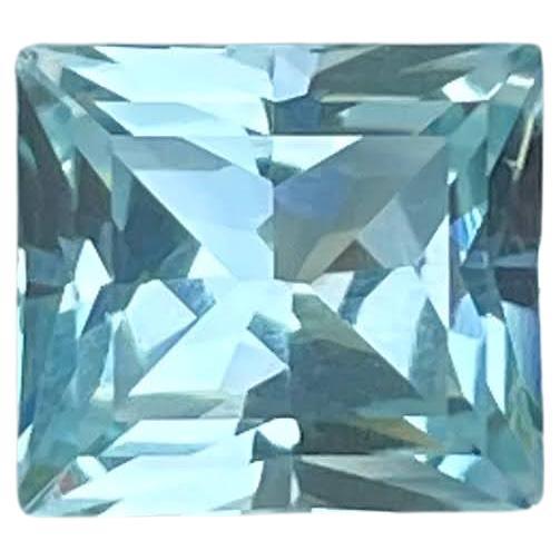 1.45 carats Sea Blue Aquamarine Stone Baguette Cut Natural Nigerian Gemstone For Sale