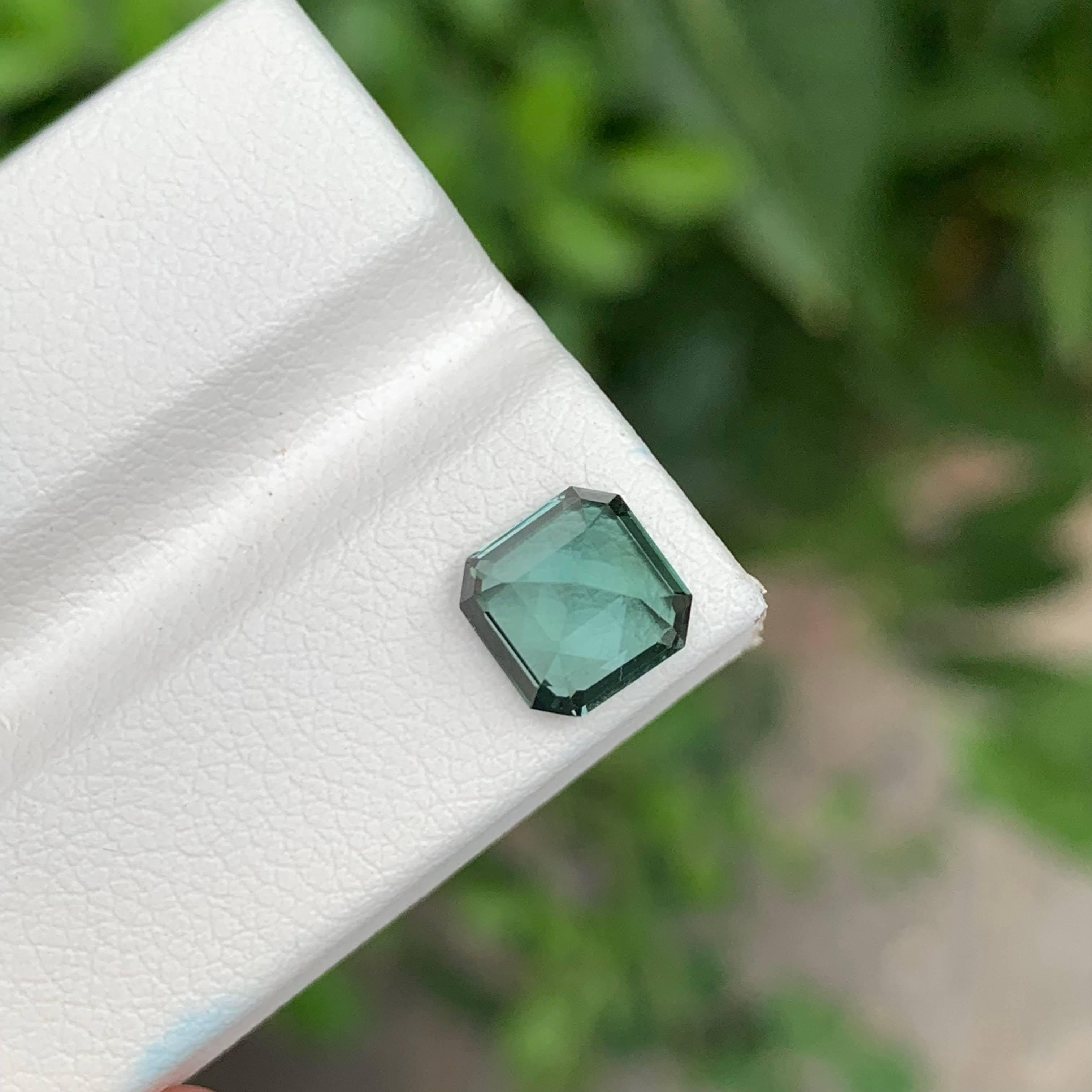 Modern 1.45 carats Unique Color Tourmaline Asscher Cut Natural Afghani Gemstone For Sale