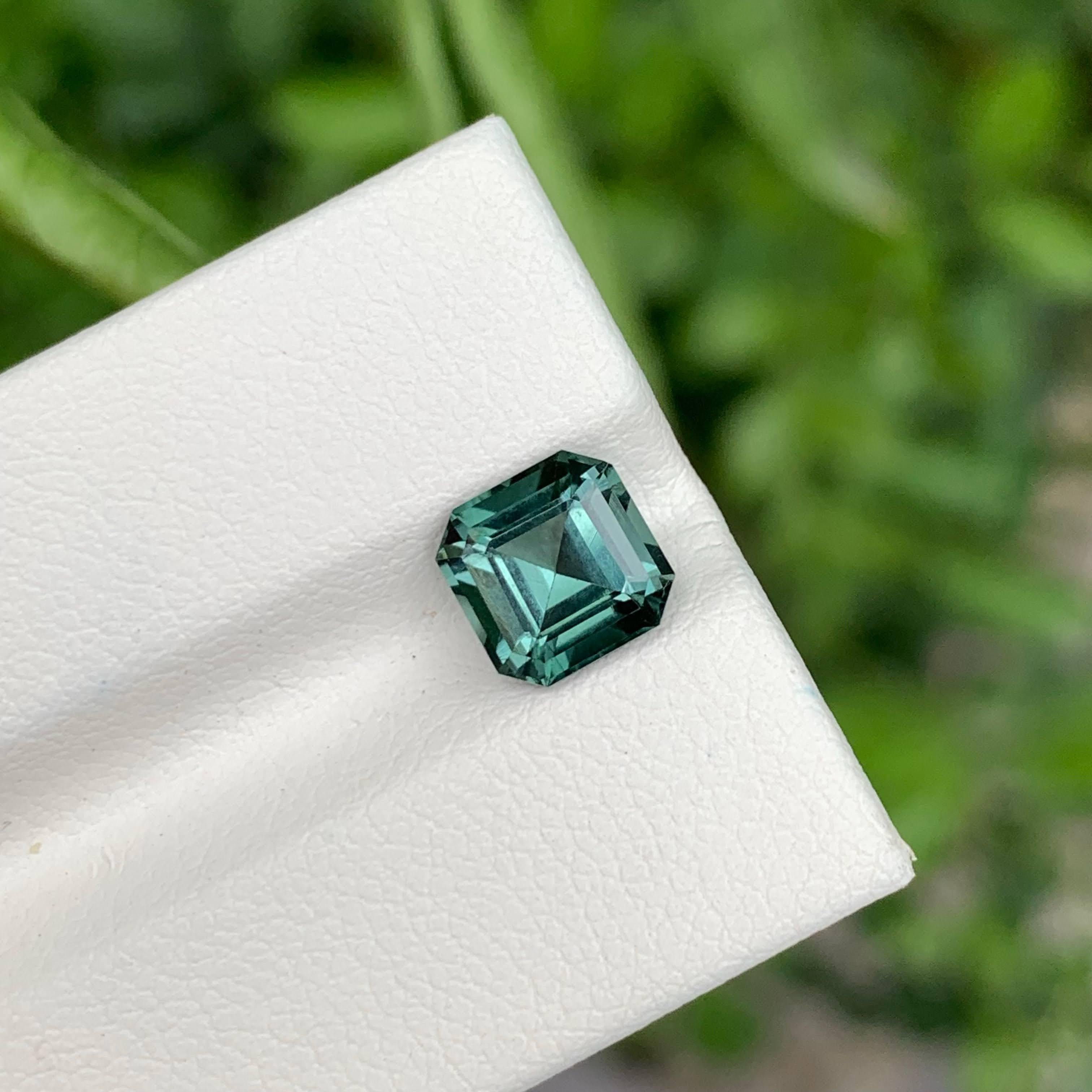 1.45 carats Unique Color Tourmaline Asscher Cut Natural Afghani Gemstone For Sale 3