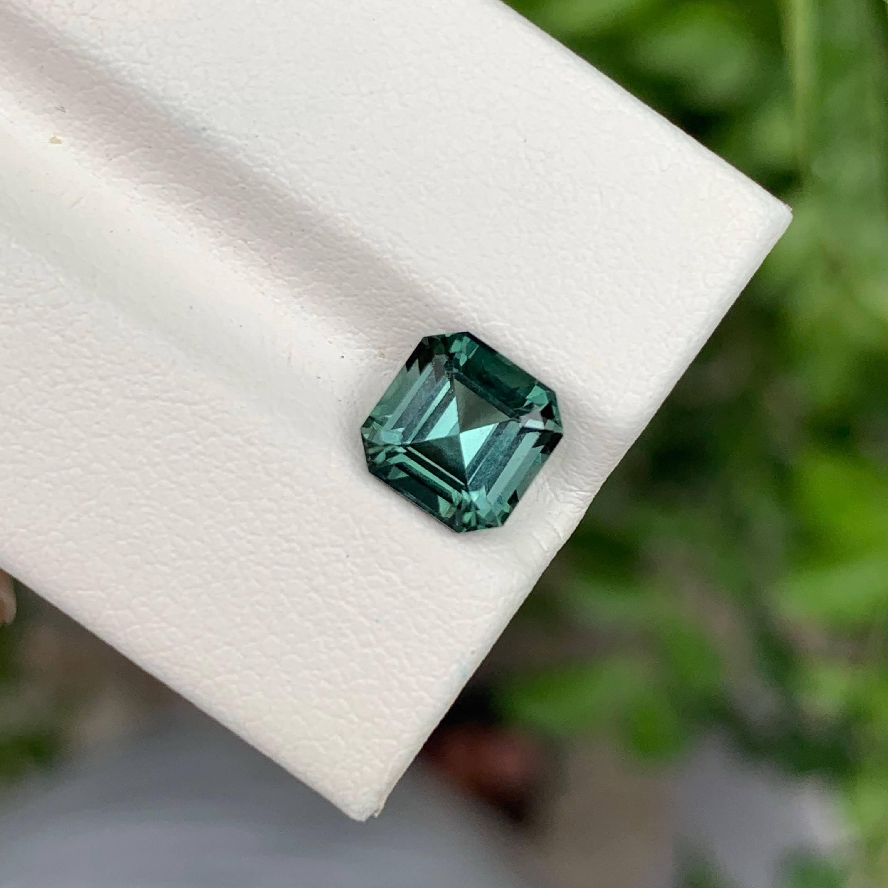 1.45 carats Unique Color Tourmaline Asscher Cut Natural Afghani Gemstone For Sale 4