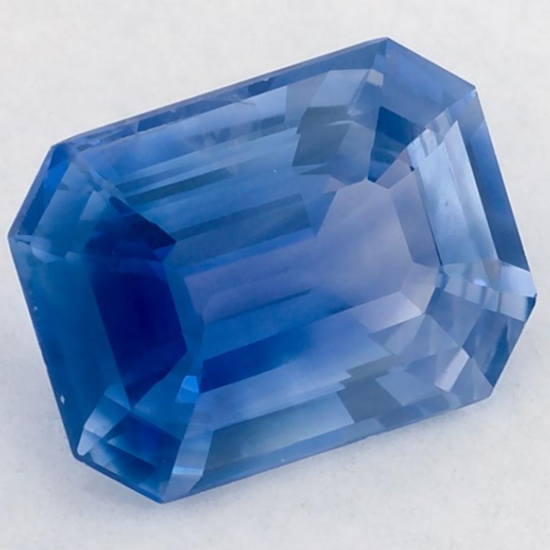 Taille octogone Pierre précieuse taille octogonale saphir bleu 1.45 carat en vente