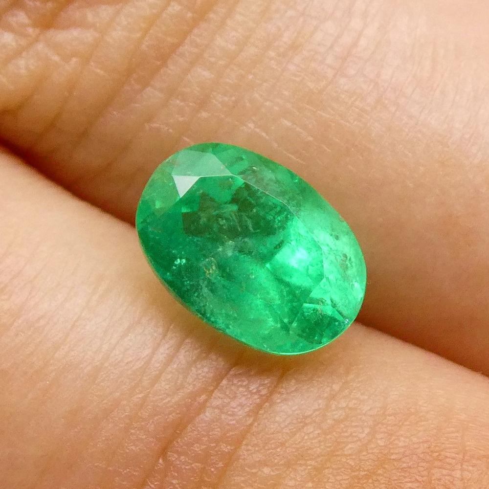 Brilliant Cut 1.45 Carat GIA Certified Colombian Emerald