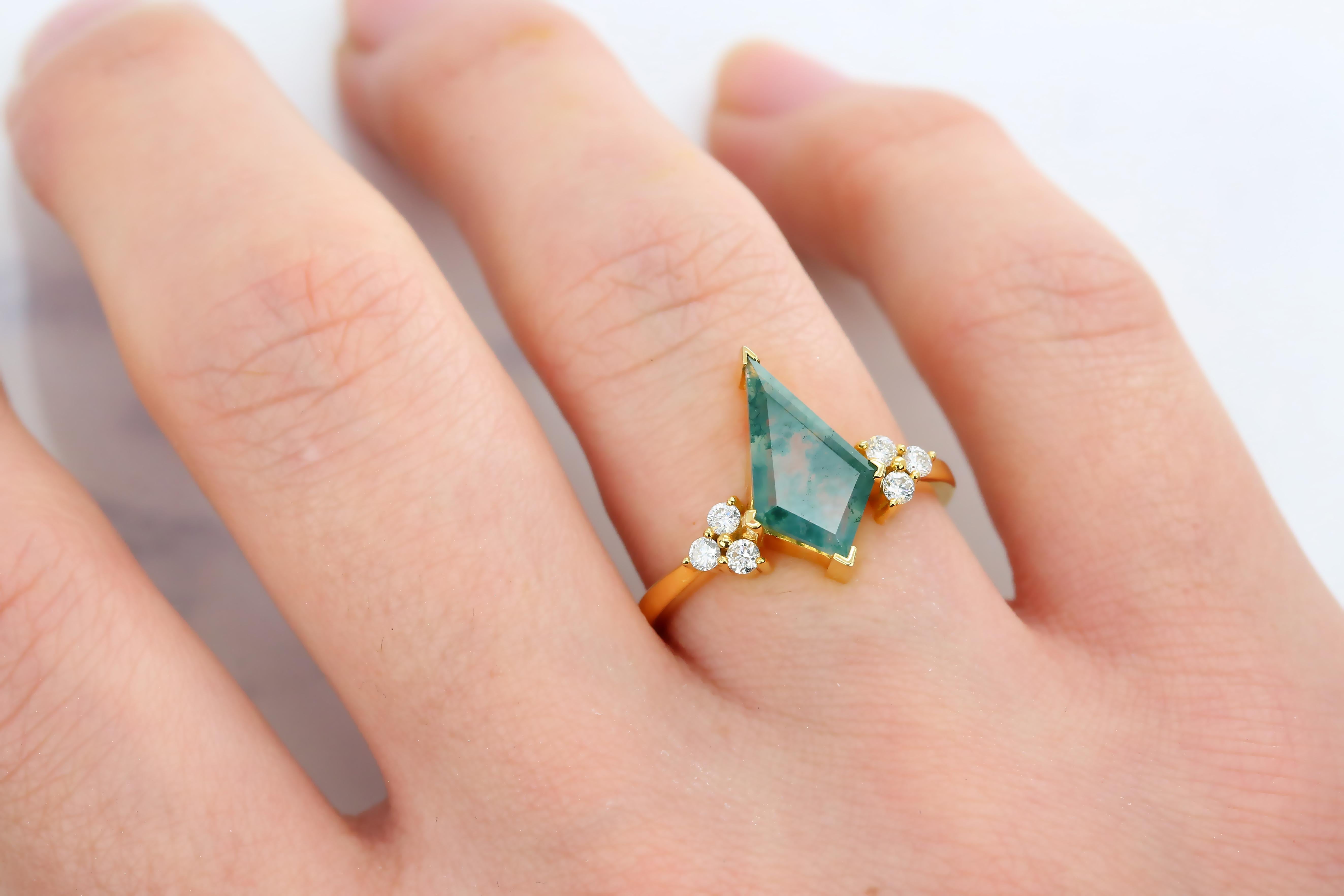 moss agate engagement ring meaning