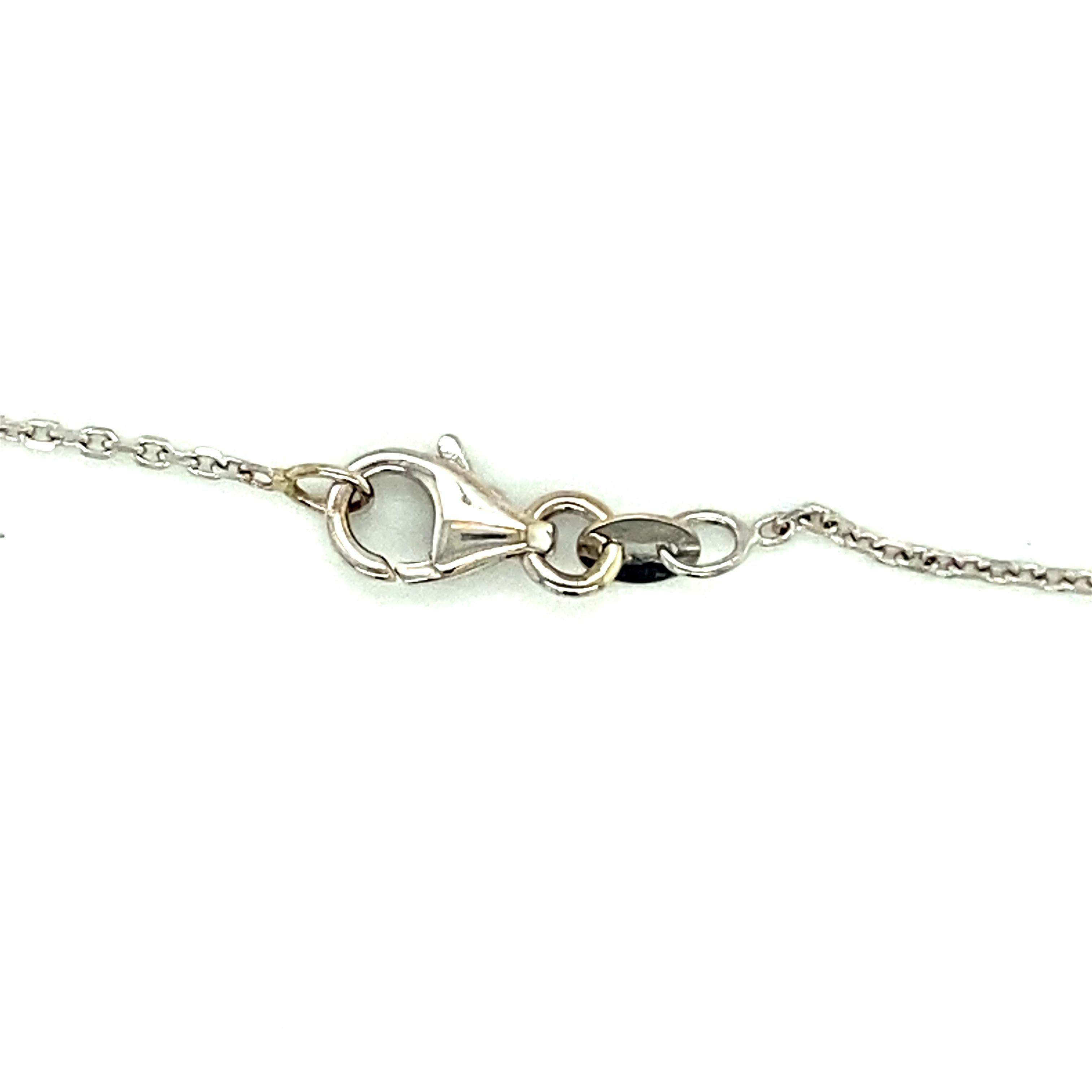 Donna Ciondolo con diamante in oro bianco da 1,45 carati con collana, oro bianco 14 carati in vendita