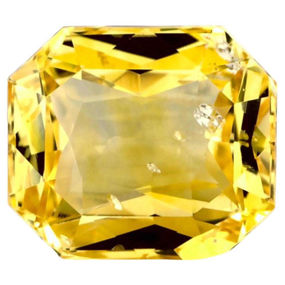 1.45 Ct Yellow Sapphire Radiant Loose Gemstone