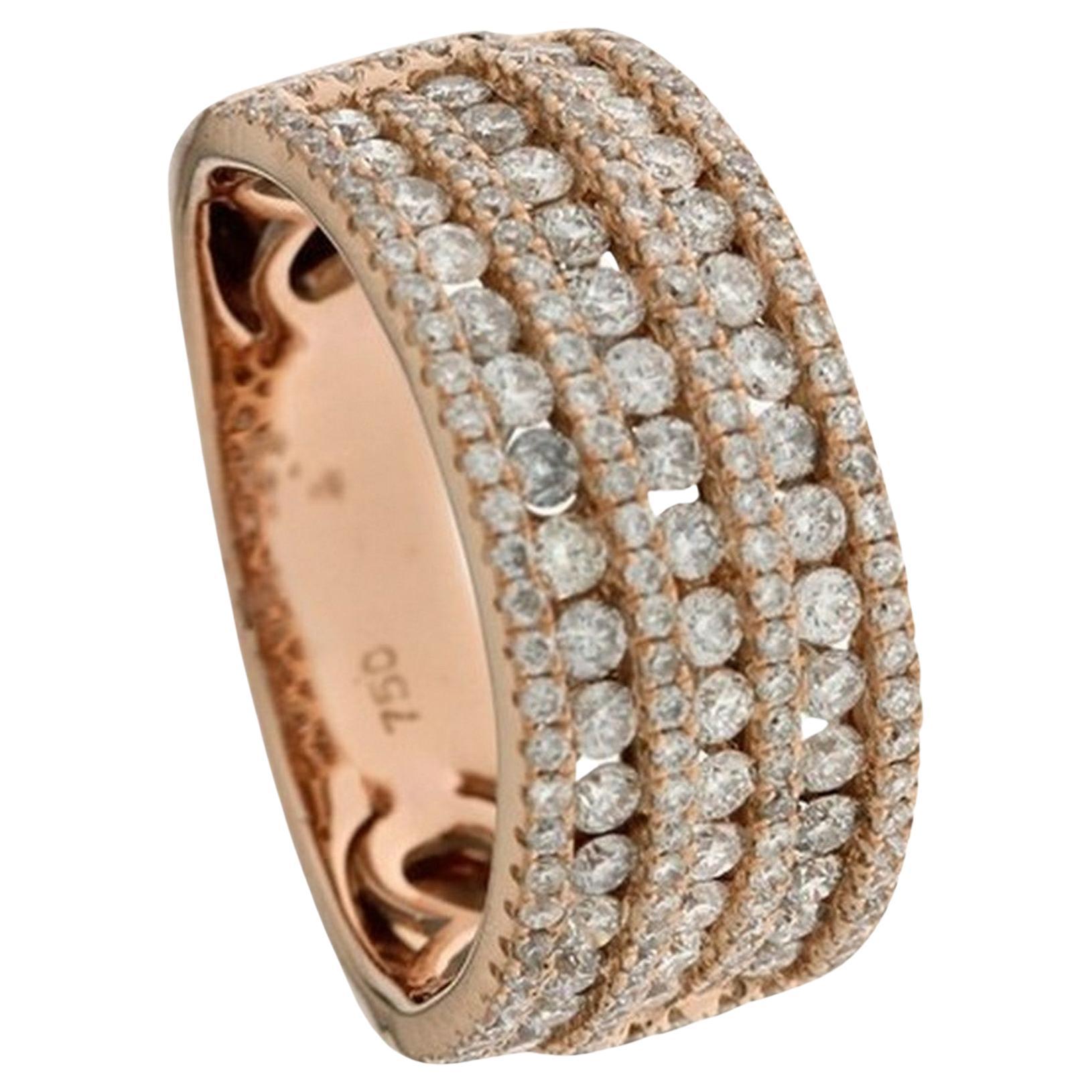 1.45 CTW Brilliant Round Diamond in 18K Rose Gold Classic Collection Finger Ring