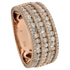 1,45 quilates de diamante redondo brillante en oro rosa de 18 quilates Anillo de dedo de la Colección Clásica