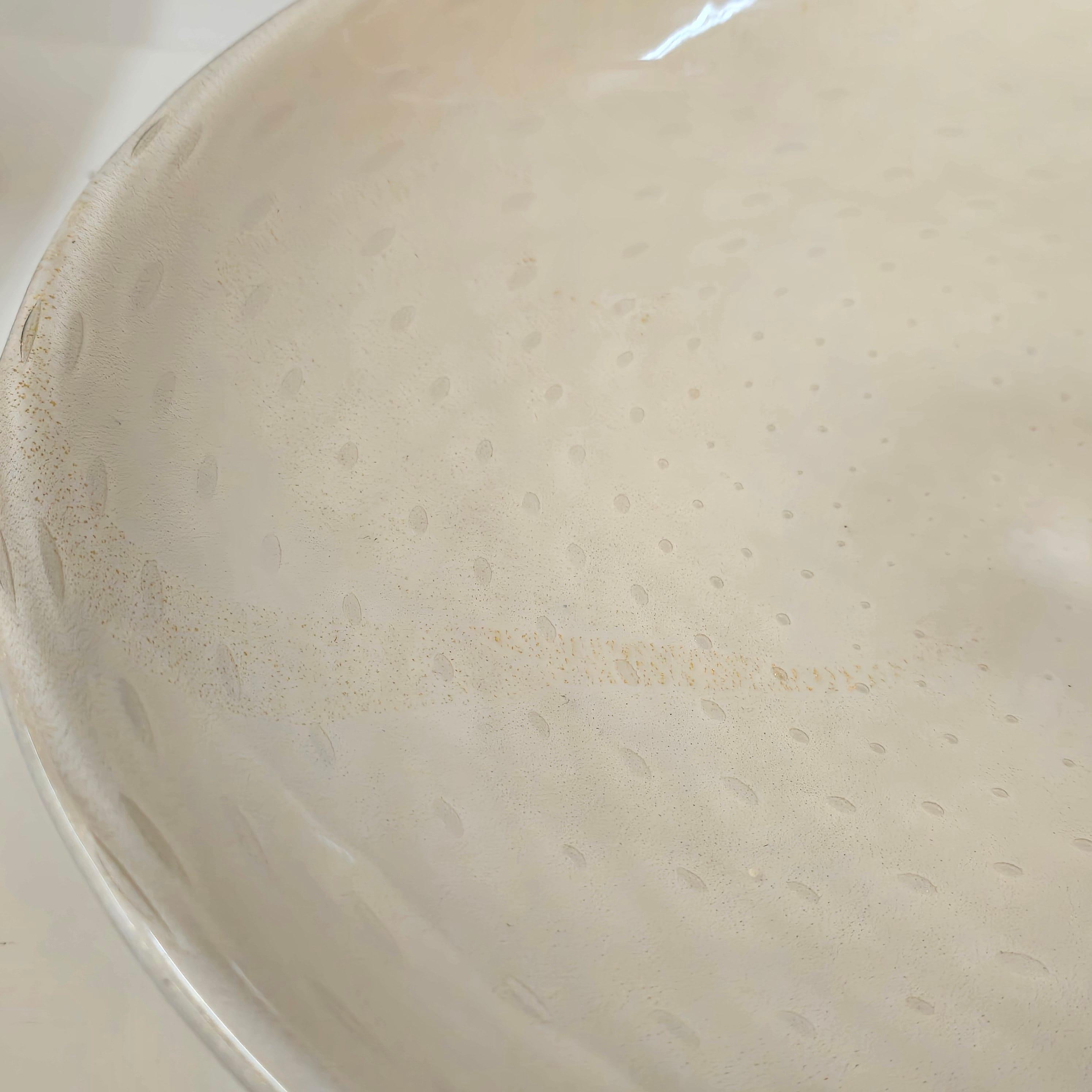 Hand-Crafted 14.5 inch Murano Bowl by Seguso For Sale