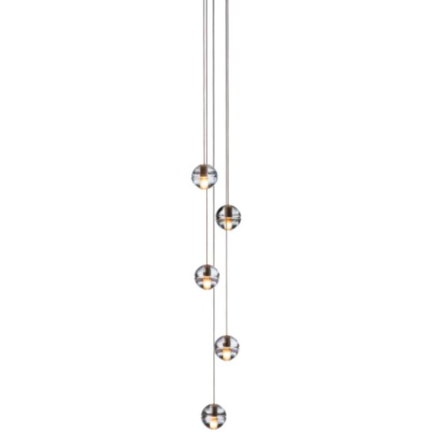 14.5 Single Pendant by Bocci
Dimensions: D15.2 x H300 cm
Materials: Brushed nickel
Weight: 9.5 kg
Adjustable lengths, Other materials and dimensions can be ordered.

All our lamps can be wired according to each country. If sold to the USA it