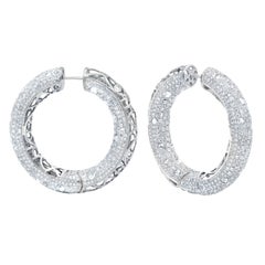 Pendientes de aro con aro de diamantes de 14,50 quilates