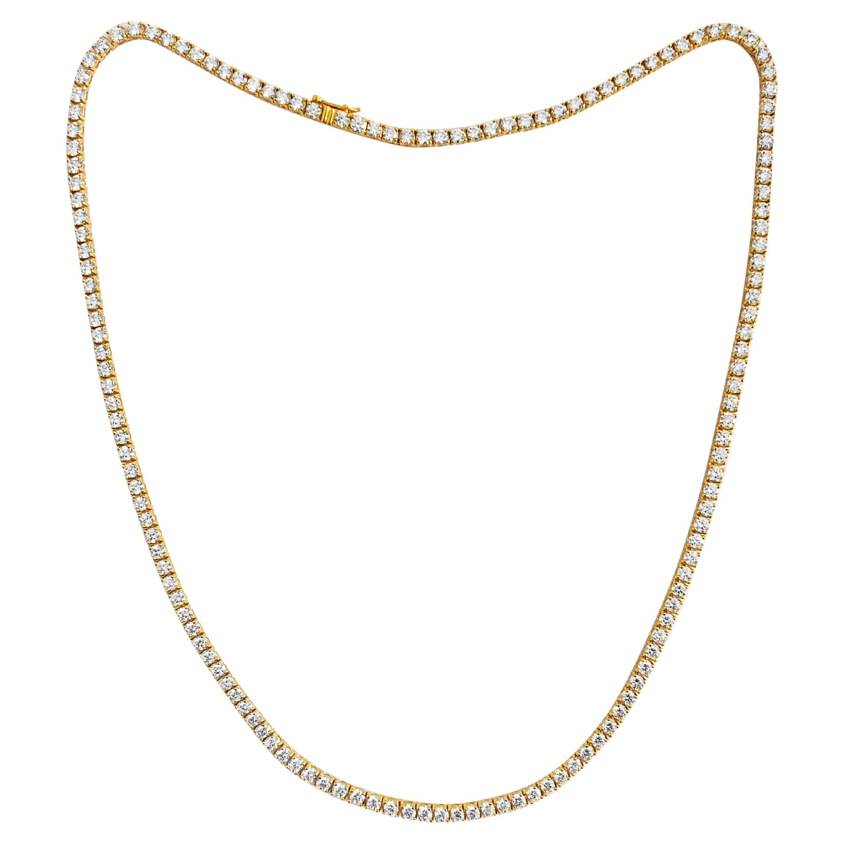 Two Platinum Tennis Necklaces With 50 Carats of Diamonds could be worn