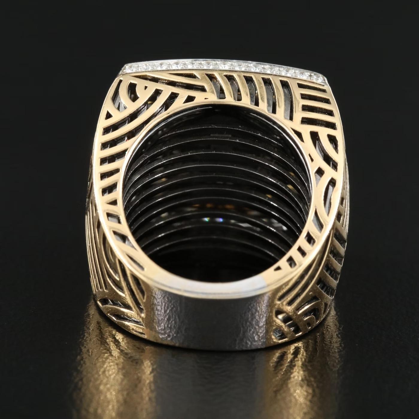 $14500 / NEW / Giorgio Visconti - Venice ITALY Designer Diamond Ring / 18K Gold For Sale 1