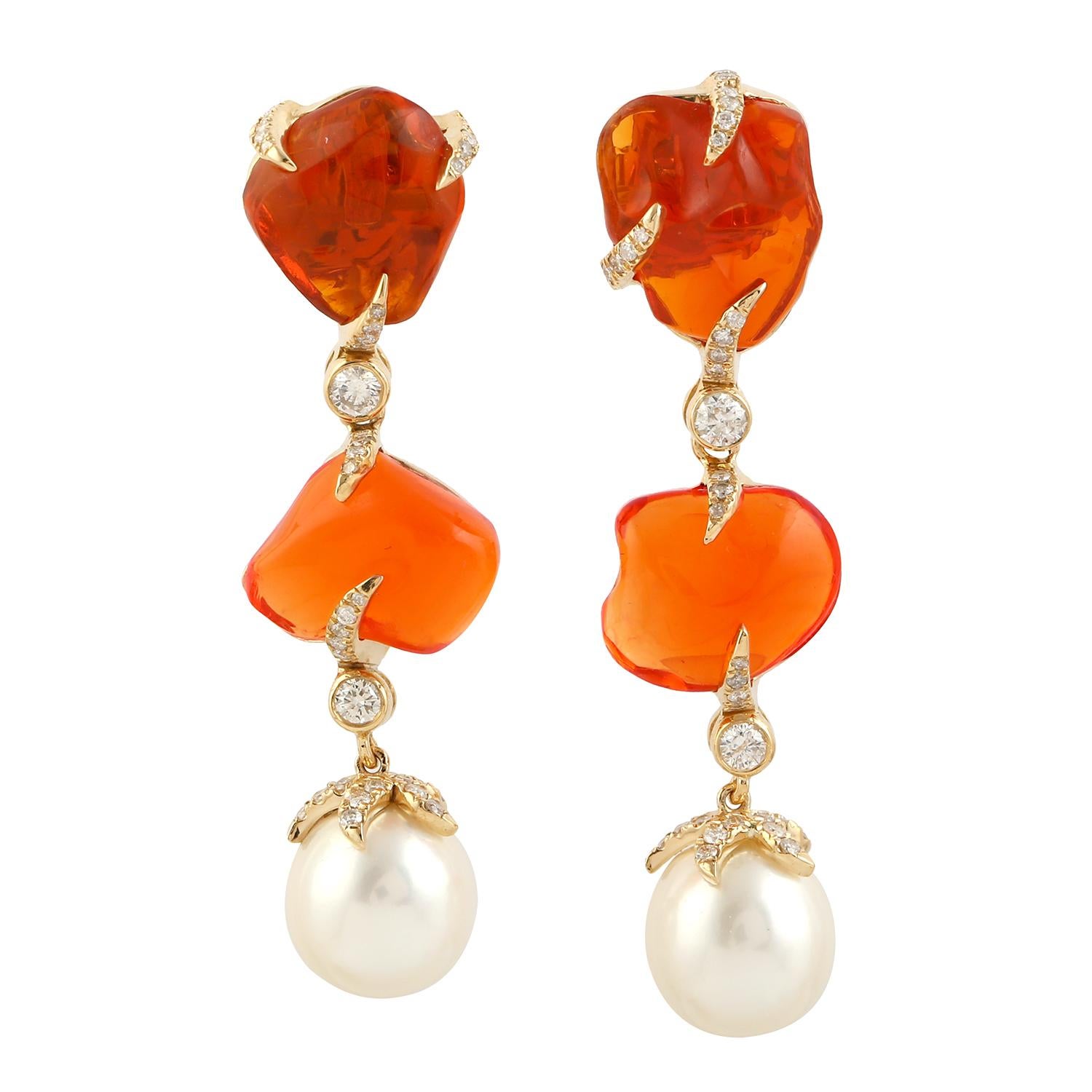 mexican fire opal earrings