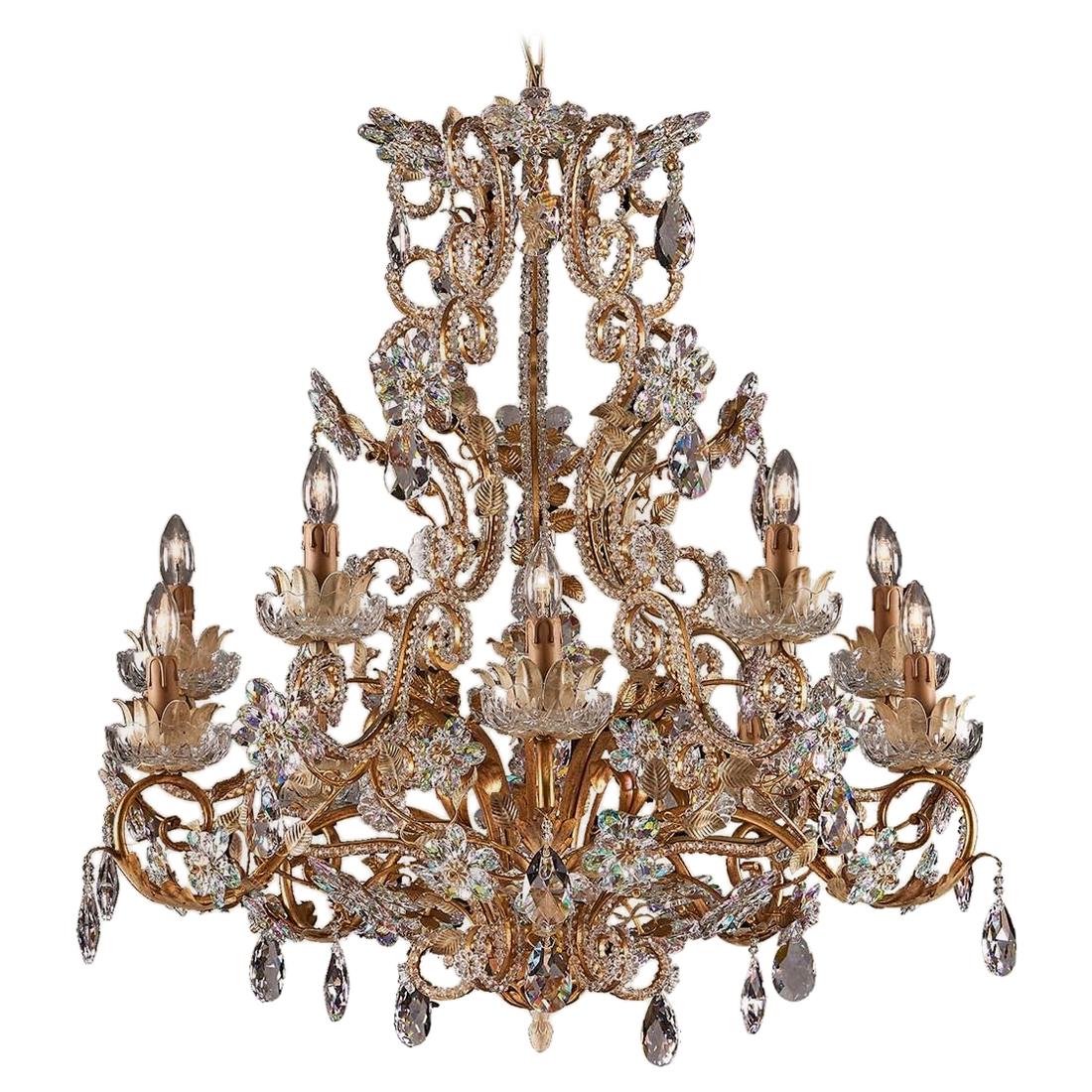 1455 10-Lights Metal Chandelier For Sale