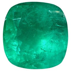 14.55 Carat Medium Green Colombian Emerald - Cushion Cut May Birthstone Gem