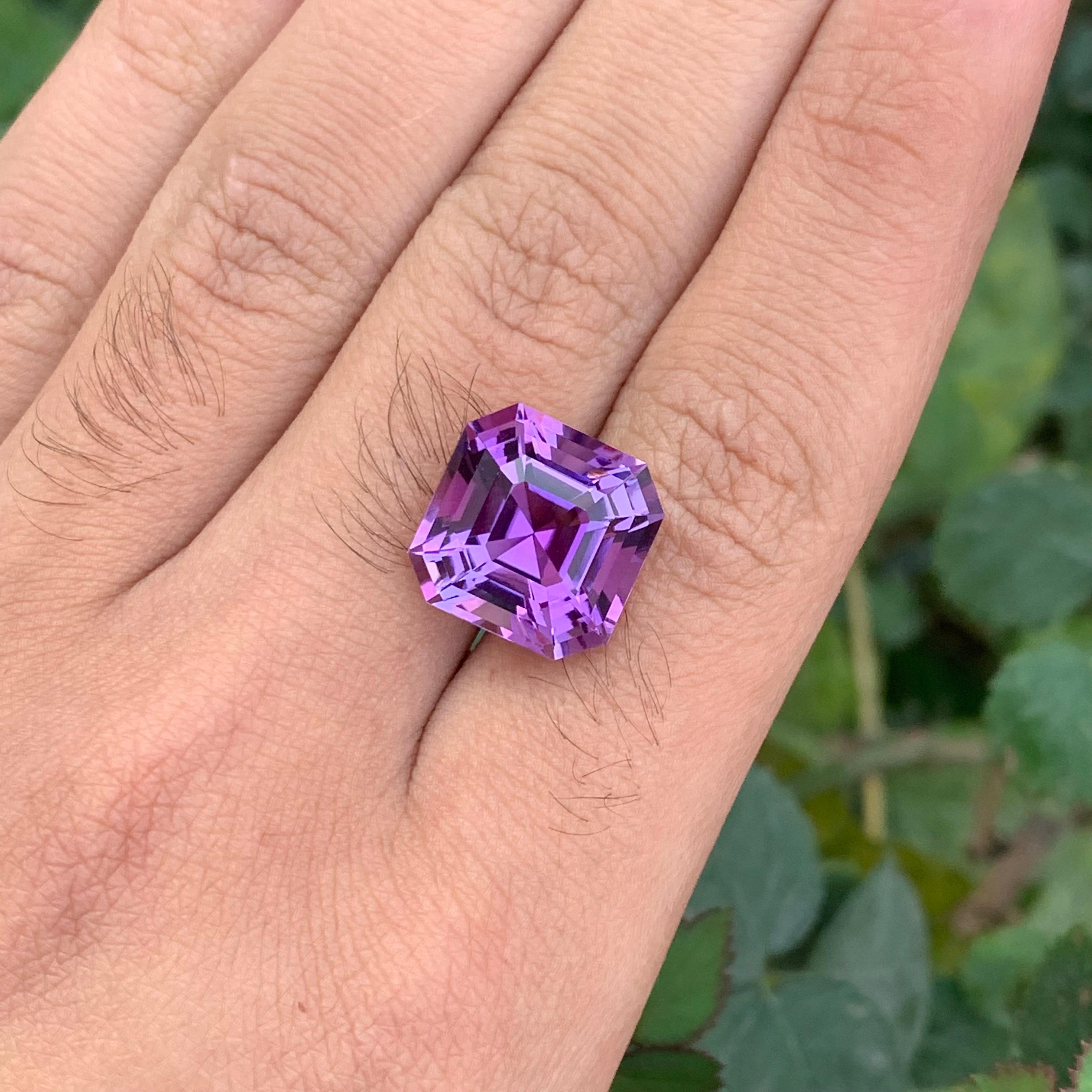 Natural  Amethyst 
Weight: 14.55 Carats
Dimension: 14.8x14.7x11.3 Mm
Color: Purple
Treatment: Non
Certificate: On Customer Demand

Amethyst is a striking purple variety of quartz, valued for its beauty and spiritual significance. Its vibrant color