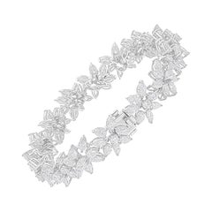 14.55Ct SI/H Certified Diamond Cluster Engagement Bracelet 14 Karat White Gold