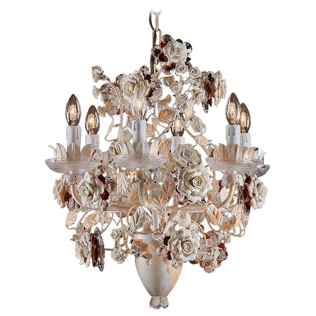 1456/6 White Chandelier For Sale